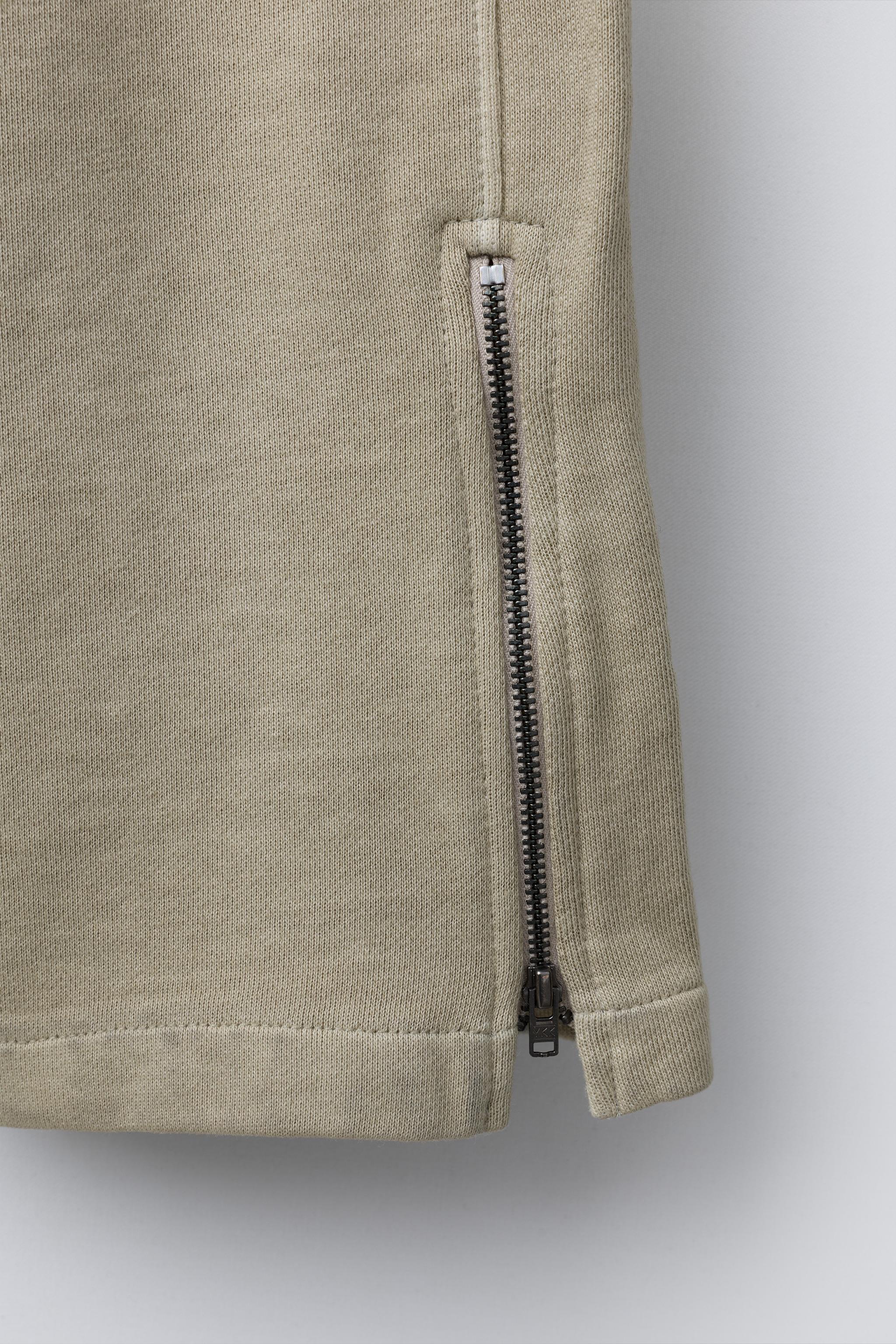 GARMENT DYE WIDE LEG FLEECE PANTS